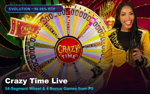 Evolution Crazy Time live wheel guide card