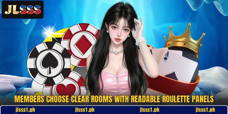 Members choose clear rooms with readable roulette panels
