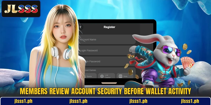 Members review account security before wallet activity Members review account security before wallet activity