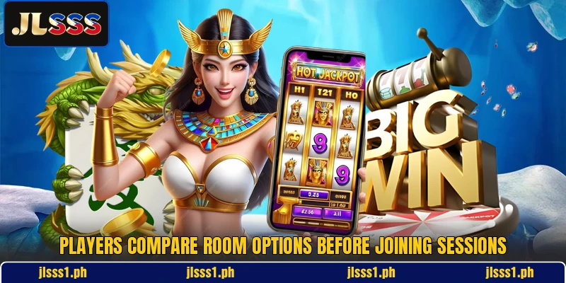 Players compare room options before joining sessions